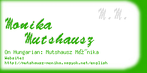 monika mutshausz business card